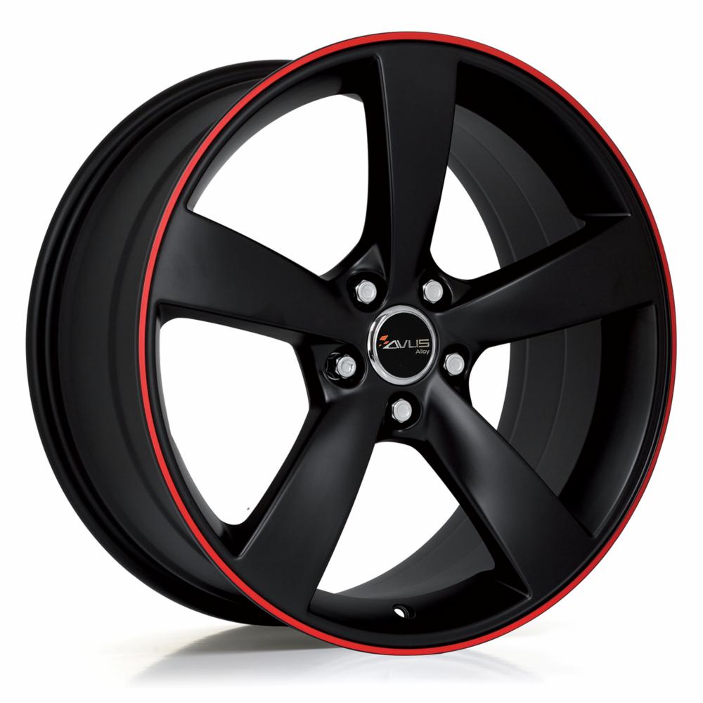 Cerchi in lega AF10 MATT BLACK RED LINE